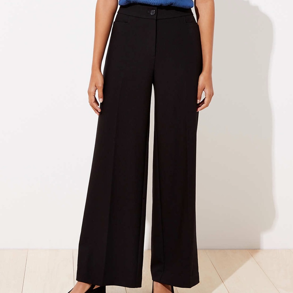 Petite High Waist Wide Leg Pants